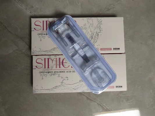 স্বচ্ছ ত্বকের ঠোঁট মুখের ত্বকের ফিলার 24mg/Ml হাইয়ালুরোনিক অ্যাসিড ইনজেকশন